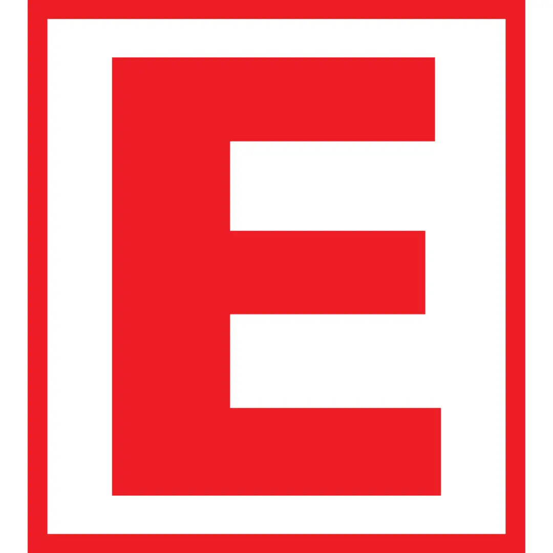 Beyaz arka planda kırmızı 'e' logosu, video oyunları için popüler marka.