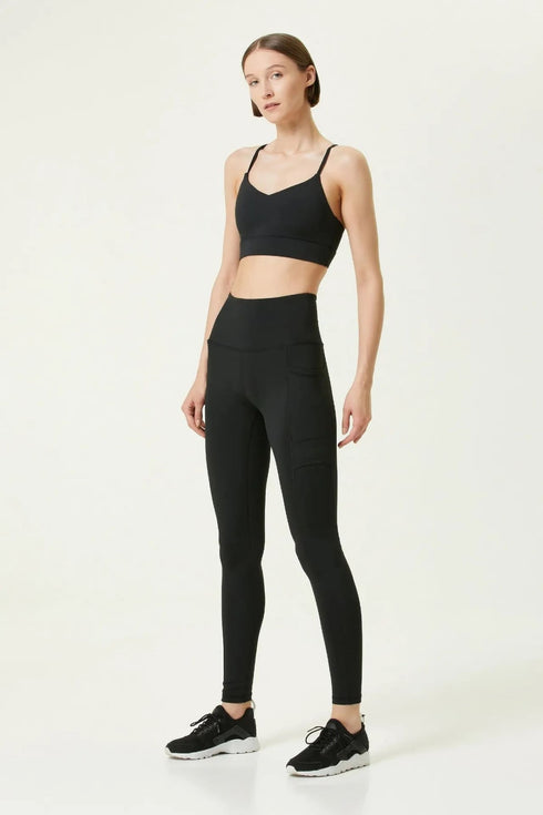 BIRDIESCULPT - CARGO LEGGINGS MAT SİYAH CEPLİ YOGA VE SPOR