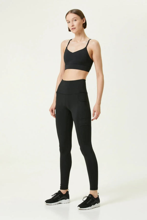 BIRDIESCULPT - CARGO LEGGINGS MAT SİYAH CEPLİ YOGA VE SPOR