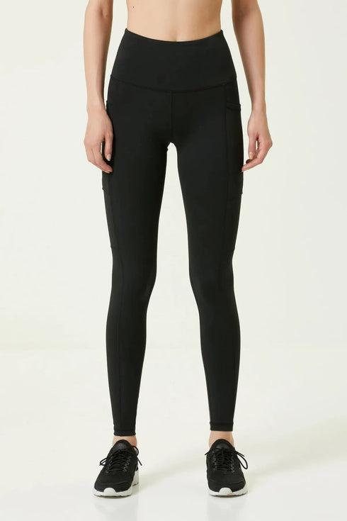 BIRDIESCULPT - CARGO LEGGINGS MAT SİYAH CEPLİ YOGA VE SPOR