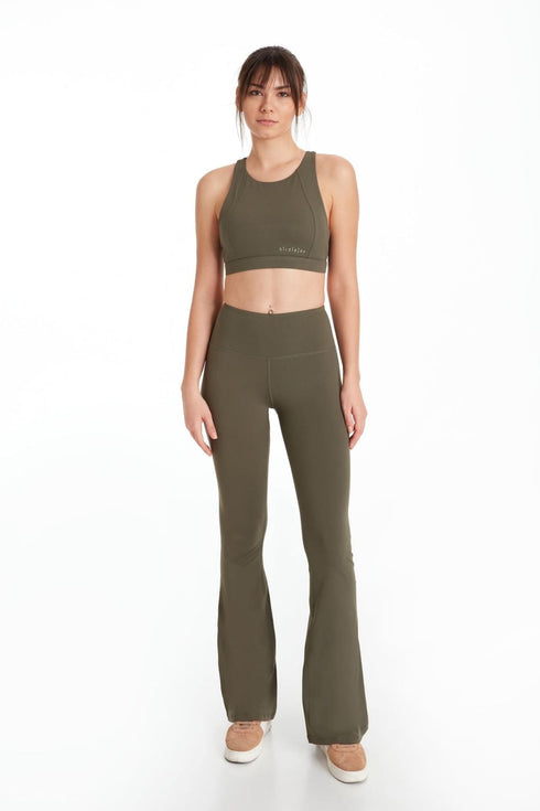 BIRDIESCULPT - YOGA PANTS FOR LIFE HAKİ İSPANYOL PAÇA YOGA VE SPOR TAYTI - Spor ve Yoga Pantolonları - BIRDIEJAY