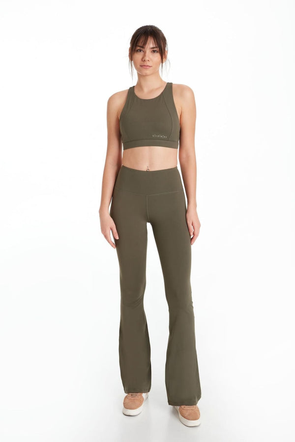 BIRDIESCULPT - YOGA PANTS FOR LIFE HAKİ İSPANYOL PAÇA YOGA VE SPOR TAYTI - Spor ve Yoga Pantolonları - BIRDIEJAY