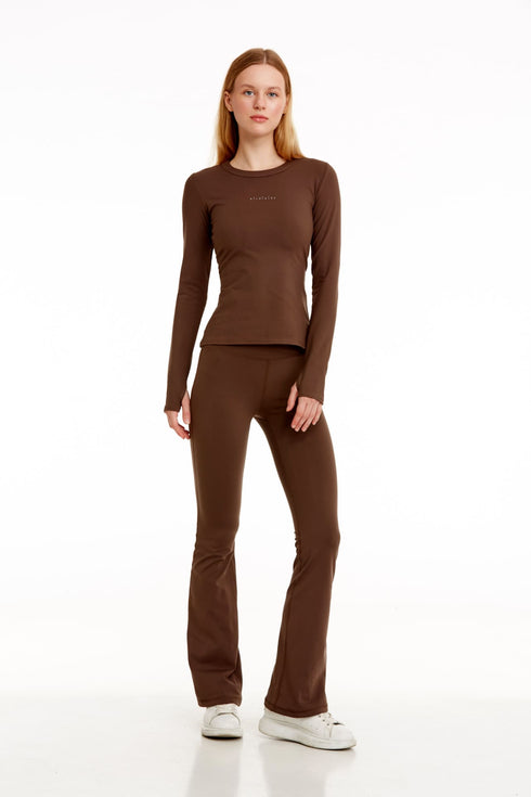 BIRDIESMOOTH - MADE FOR WALKING BOOTCUT YOGA PANTS KOYU KAHVE BOOTCUT YOGA VE SPOR PANTOLONU - Spor ve Yoga Pantolonları - BIRDIEJAY