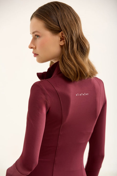 BIRDIESMOOTH - MAIN CHARACTER PILATES JACKET BORDO PİLATES CEKETİ