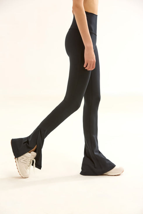 BIRDIESMOOTH - SLIT UP SİYAH YIRTMAÇLI YOGA VE SPOR TAYTI