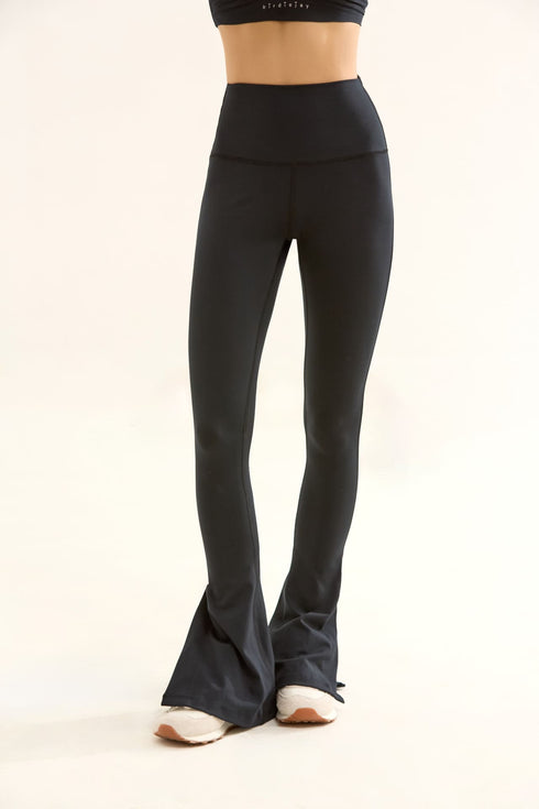 BIRDIESMOOTH - SLIT UP SİYAH YIRTMAÇLI YOGA VE SPOR TAYTI