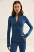BIRDIESMOOTH - STATEMENT HALF ZIP GECE MAVİSİ YARIM FERMUARLI ÜST