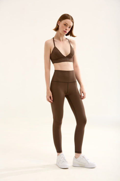 TRIANGLE BRA KAHVERENGİ SPORCU VE YOGA SÜTYENİ