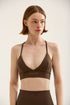 TRIANGLE BRA KAHVERENGİ SPORCU VE YOGA SÜTYENİ