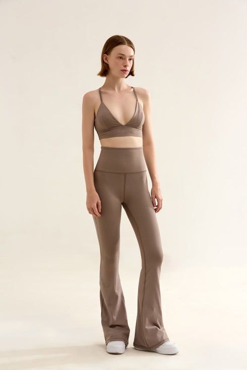 BIRDIESMOOTH - YOGA PANTS FOR LIFE KUM RENGİ İSPANYOL PAÇA YOGA VE SPOR TAYTI