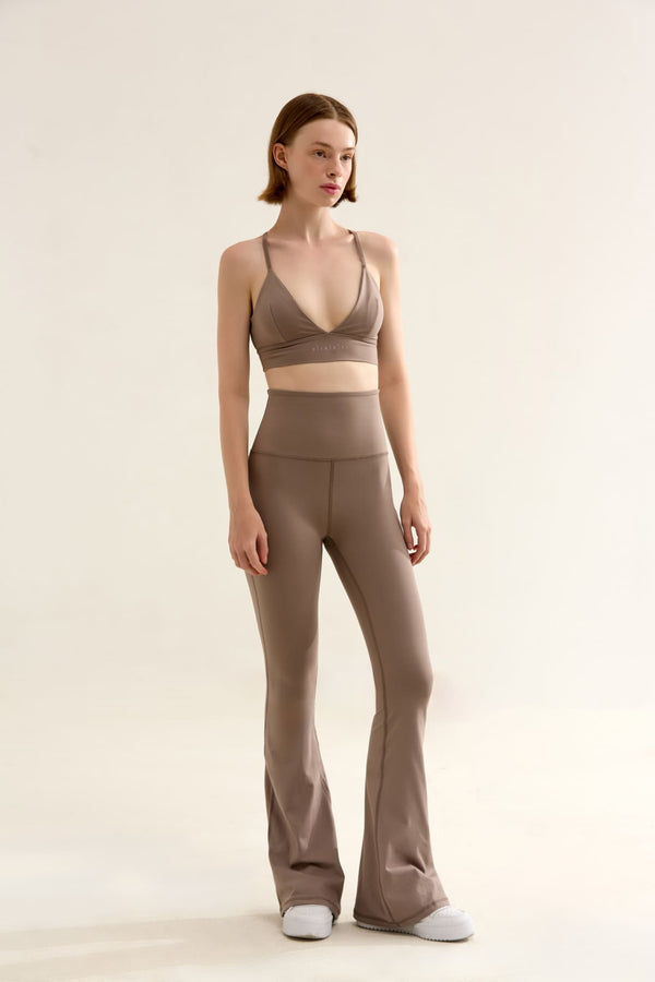 BIRDIESMOOTH - YOGA PANTS FOR LIFE KUM RENGİ İSPANYOL PAÇA YOGA VE SPOR TAYTI