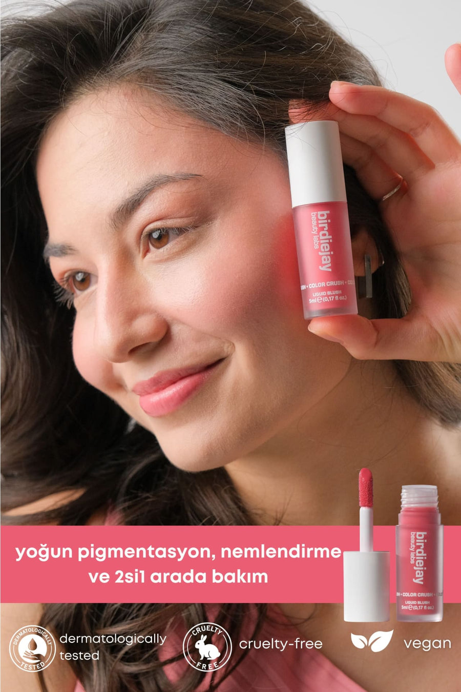COLOR CRUSH LIQUID BLUSH - 101 ROSE PETAL - Blush - BIRDIEJAY BEAUTY LABS