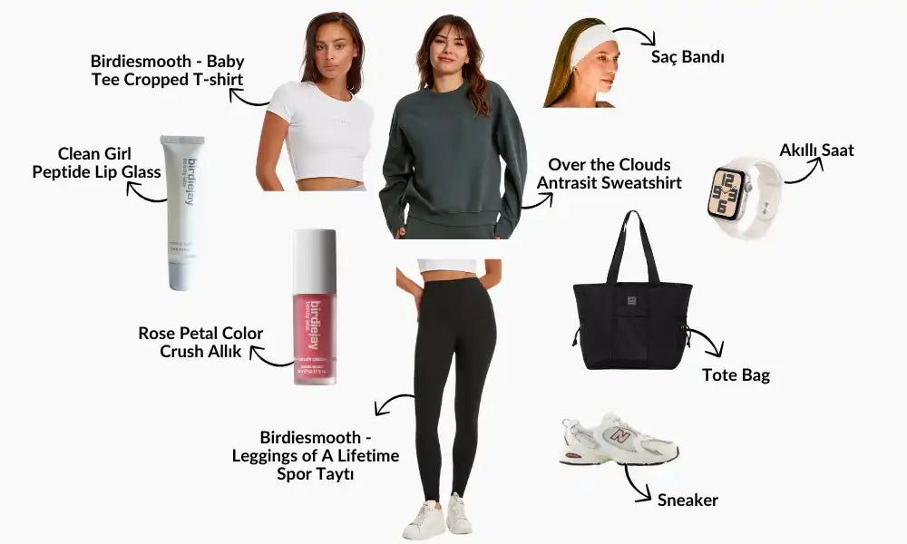 Giysi ve aksesuarlar kolajı.