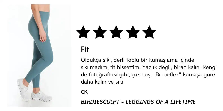 Beş Yıldızlı Yorum ile Mavi Tayt.