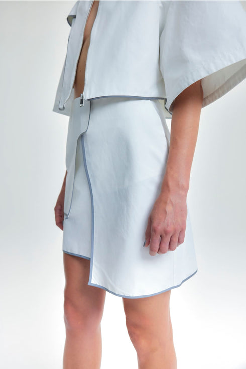 MORPHO MENELAUSS REFLEKTİF DETAYLI CROP CEKET - BEYAZ - Ceketler - BIRDIEJAY