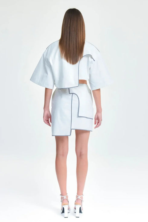 MORPHO MENELAUSS REFLEKTİF DETAYLI ETEK - KEMİK BEYAZI - Etekler - BIRDIEJAY