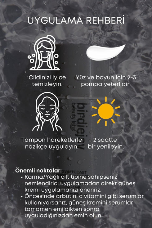 NO WHITE CAST MINERAL SUNSCREEN - MİNERAL GÜNEŞ KREMİ - Güneş Kremi - BIRDIEJAY BEAUTY LABS