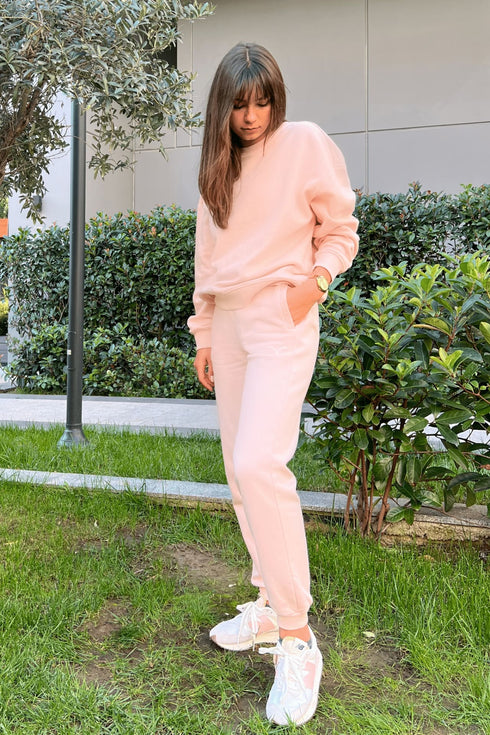 OVER THE CLOUDS PEMBE OVERSIZE SWEATSHIRT - Sweatshirtler - BIRDIEJAY