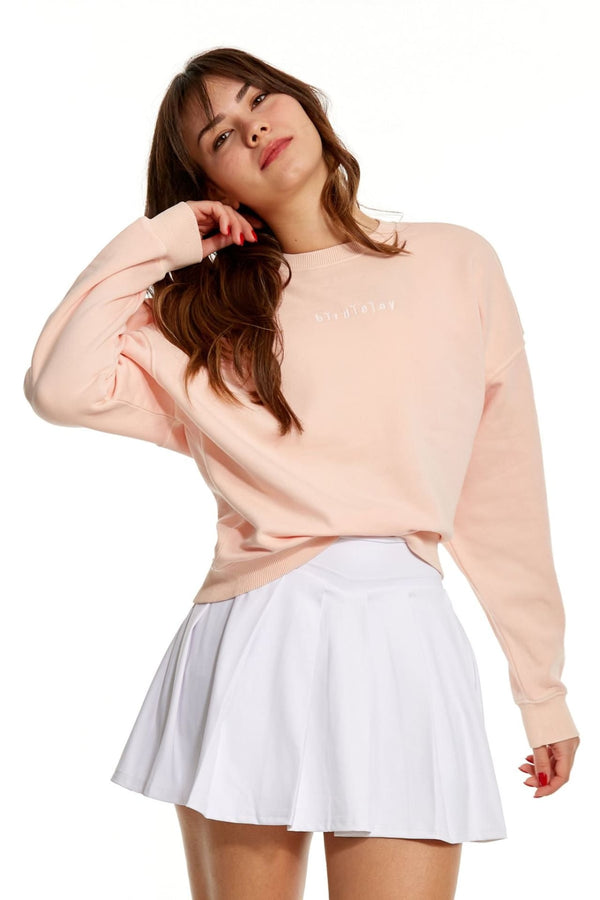 OVER THE CLOUDS PEMBE OVERSIZE SWEATSHIRT - Sweatshirtler - BIRDIEJAY