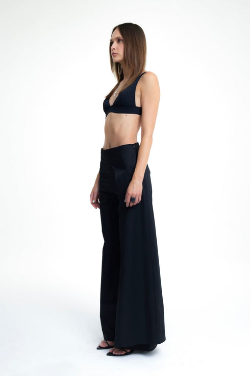 POLYDAMAS SİYAH ETEKLİ PANTOLON - Pantolonlar - BIRDIEJAY