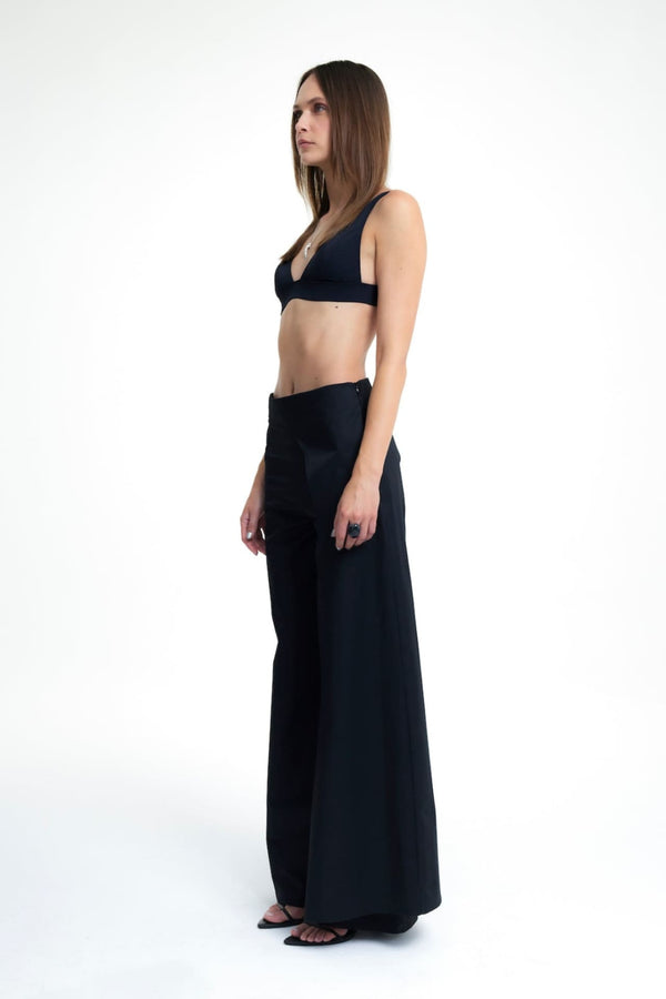 POLYDAMAS SİYAH ETEKLİ PANTOLON - Pantolonlar - BIRDIEJAY