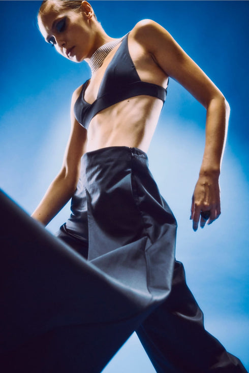 POLYDAMAS SİYAH ETEKLİ PANTOLON - Pantolonlar - BIRDIEJAY