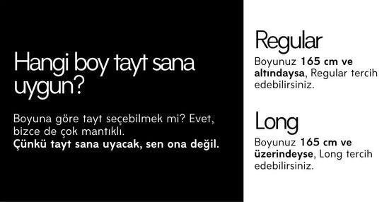 Boyuta göre tayt uzunluklarını seçmek için bir rehber.