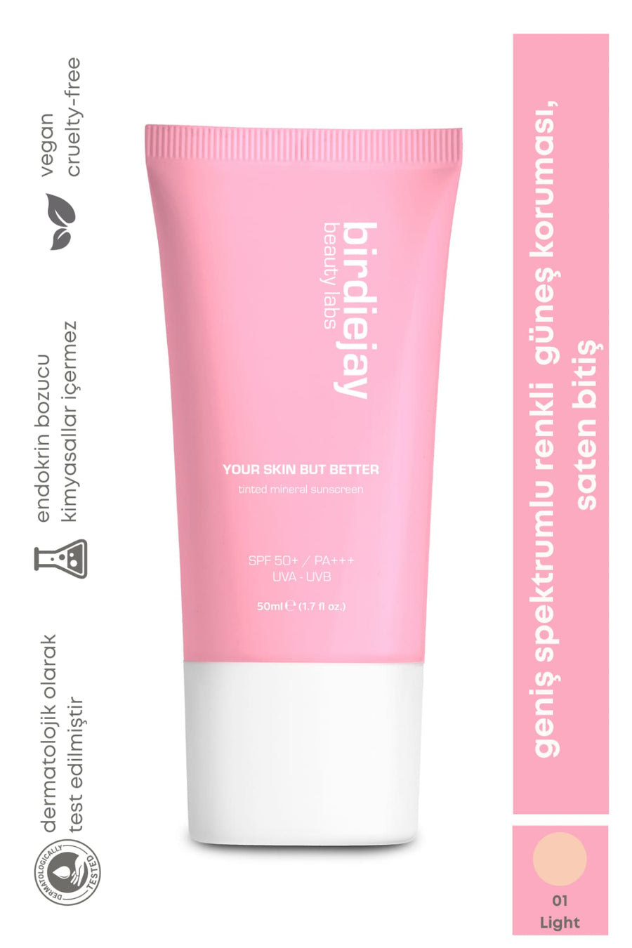 YOUR SKIN BUT BETTER RENKLİ MİNERAL GÜNEŞ KREMİ - LIGHT - Güneş Kremi - BIRDIEJAY BEAUTY LABS