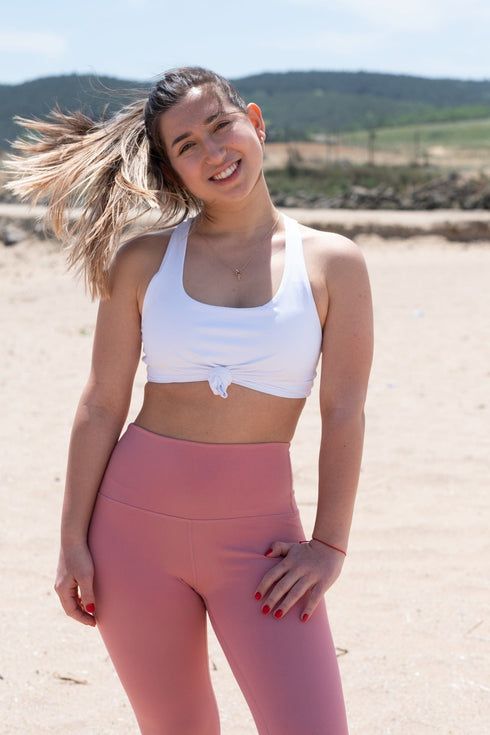 BIRDIEJAY Spor ve Yoga Sütyenleri BRA WITH A TWIST BEYAZ SPORCU VE YOGA SÜTYENİ