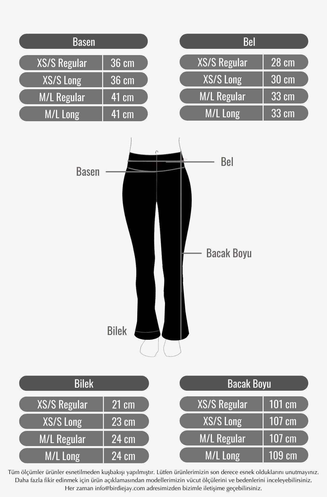 BIRDIESMOOTH - MADE FOR WALKING BOOTCUT LEGGINGS SİYAH BOOTCUT YOGA VE SPOR TAYTI