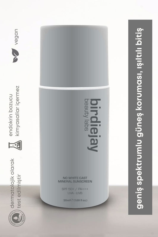 NO WHITE CAST MINERAL SUNSCREEN - MİNERAL GÜNEŞ KREMİ - Güneş Kremi - BIRDIEJAY BEAUTY LABS