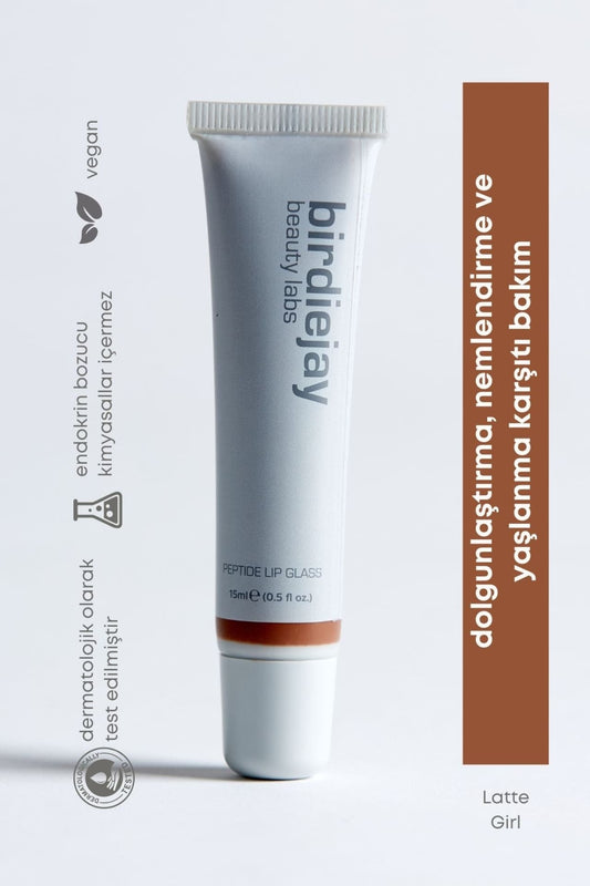 PEPTIDE LIP GLASS - LATTE GIRL - Lip Glass - BIRDIEJAY BEAUTY LABS