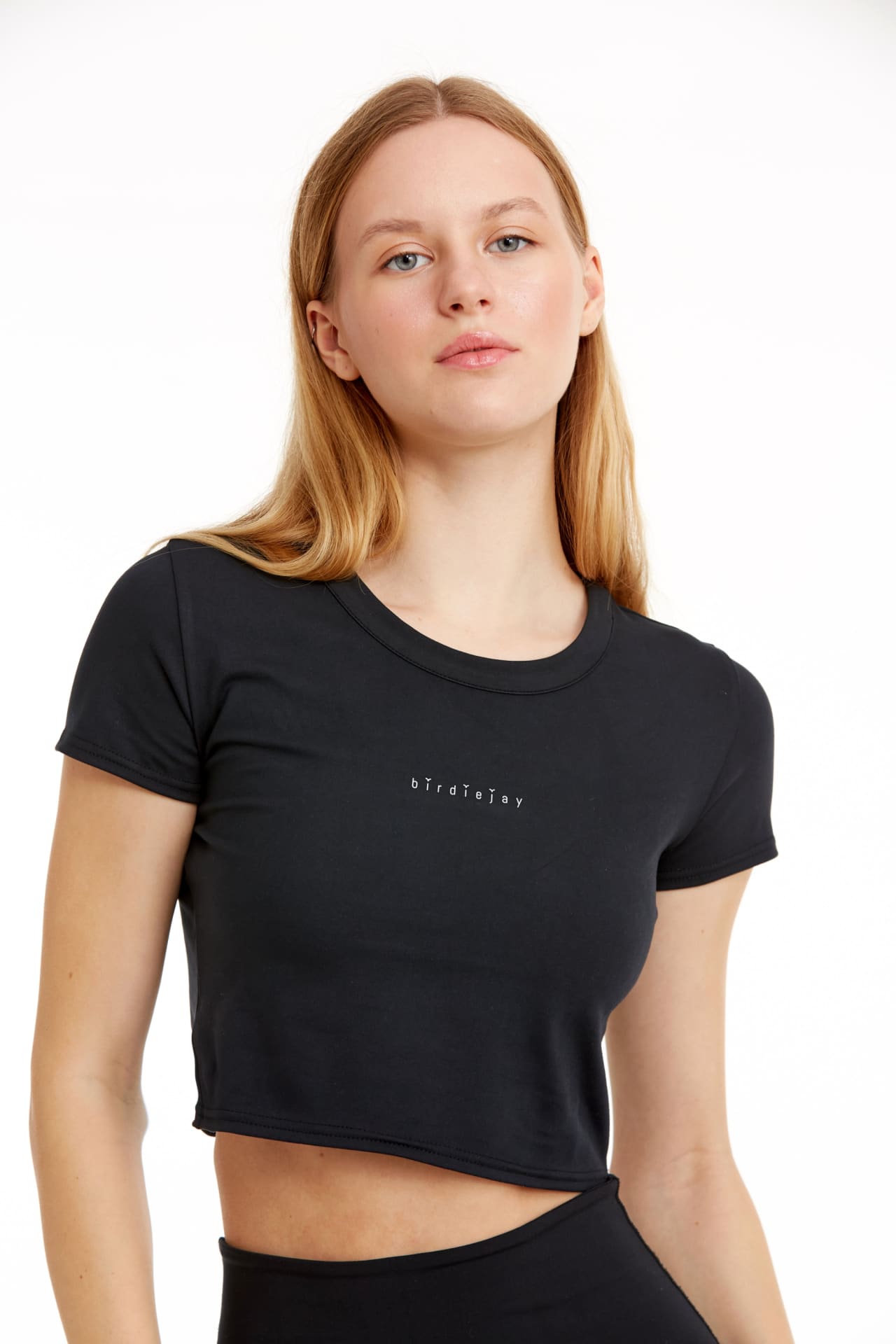 BIRDIESMOOTH - YOUR NEW GO-TO CROPPED BABY TEE SİYAH KISA KOLLU CROP T-SHIRT - T-Shirt - BIRDIEJAY