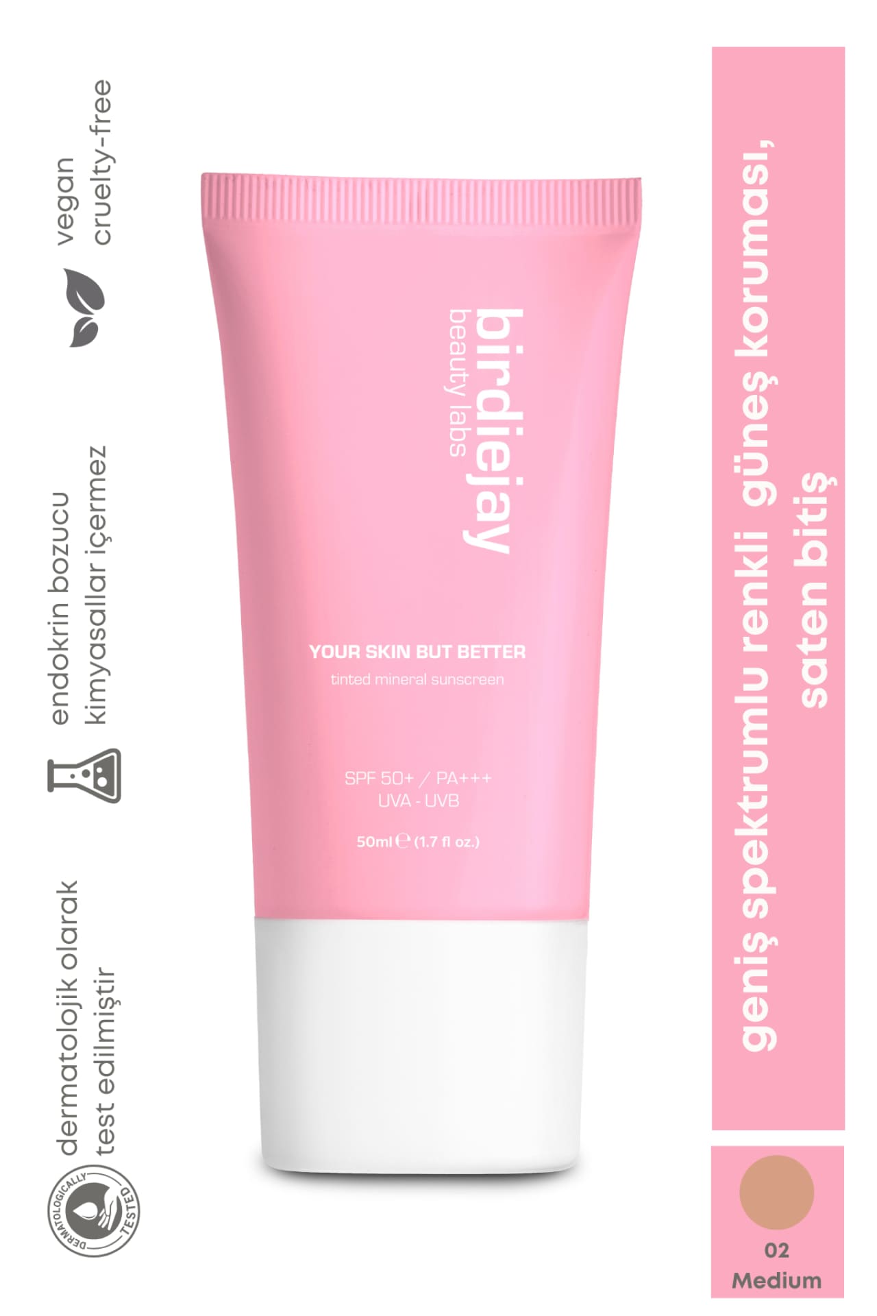 YOUR SKIN BUT BETTER RENKLİ MİNERAL GÜNEŞ KREMİ - MEDIUM - Birdiejay